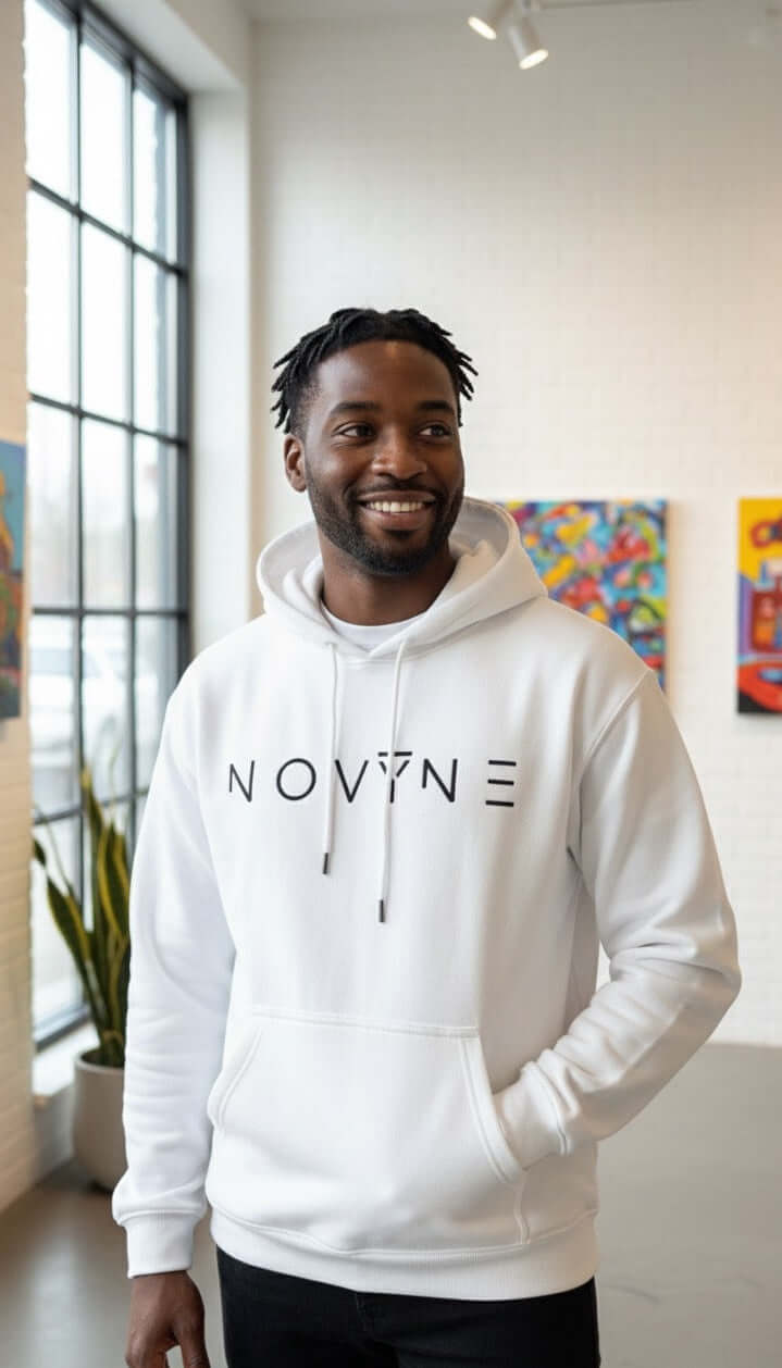 NOVYNE "Rise Beyond Limits" Oversize Neon Cyberpunk Embroidery Hoodie