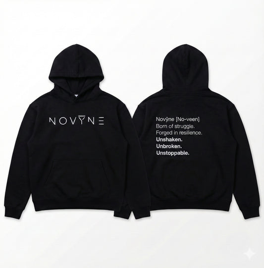 NOVYNE “Unshaken. Unbroken. Unstoppable.” Embroidered Hoodie